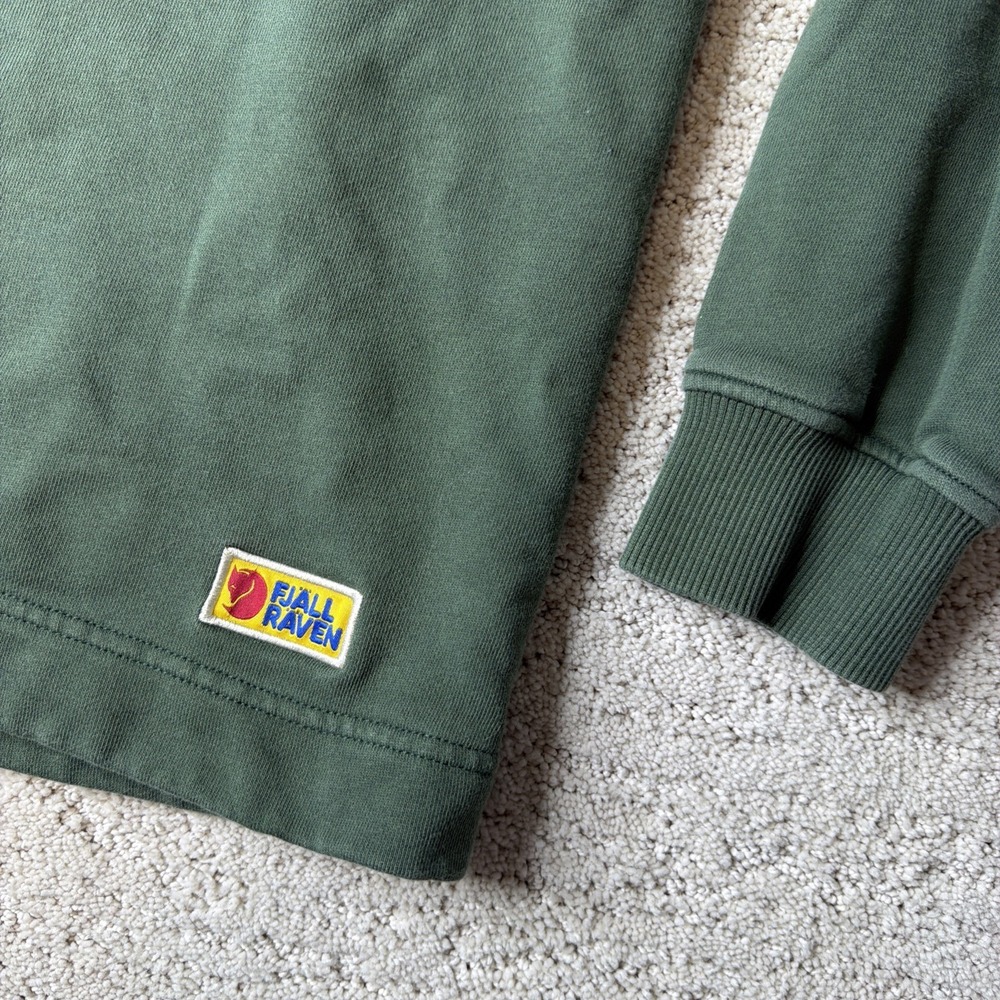 Women's Fjall Raven Small Green Pullover Hoodie Basic - Picture 3 of 7